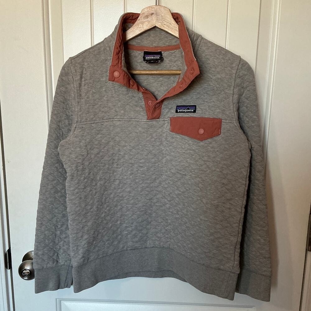 Patagonia Worn Wear Quilted Snap Sweater XSmall Grey